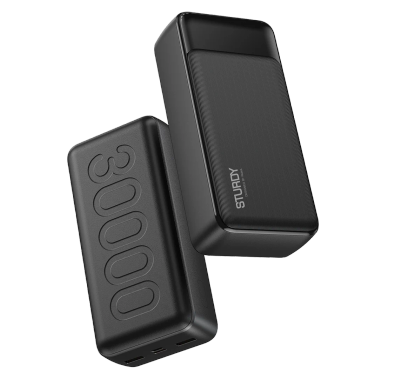 PAWA Sturdy 30000mAh Power Bank PD20W with Digital Display, Micro & Type-C Input, USB-C & Dual USB-A Output, Type-C Cable Included, Fast Charging, Lightweight & Portable, Simultaneous Charging, Smart & Intelligent Protection - Black
