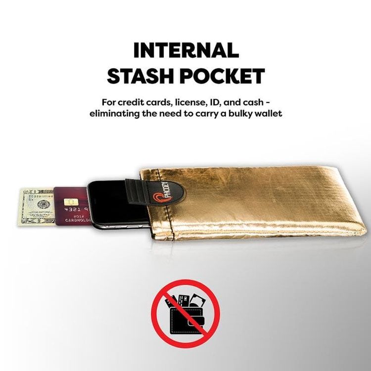 Phoozy XP3 Series Thermal Mobile Phone Case Capsule with Internal Stash Pocket, Insulated Ultra-Slim Weatherproof Pouch, Floating Case Bag, Multi Attachment Strap Gold-Medium