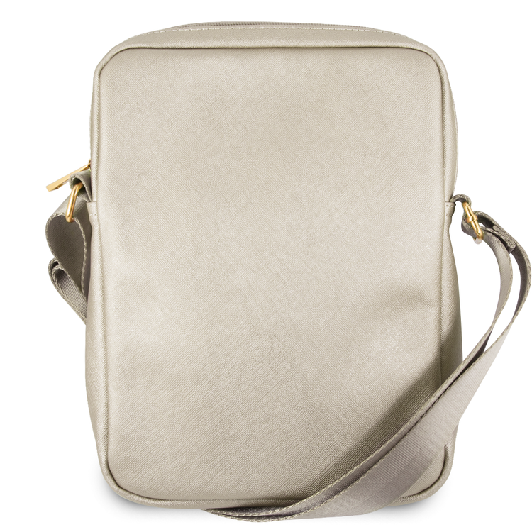 CG MOBILE Guess Saffiano-Look PU Tablet Bag 10" with Adjustable Shoulder Strap Slim Portable Storage Bag Suitable for Outdoor, Business, Office, School Officially Licensed - Beige