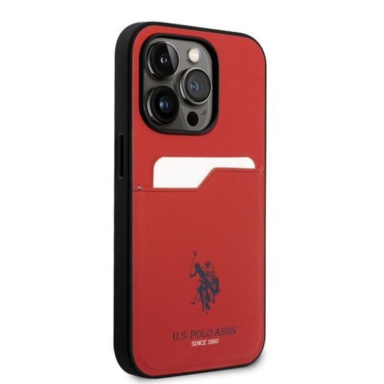 U.S. Polo Card Slot Hard Case iPhone 14 Pro - Red