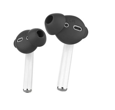 AhaStyle Silicone Cover for Airpods ( 3 Large Pairs ) - Black