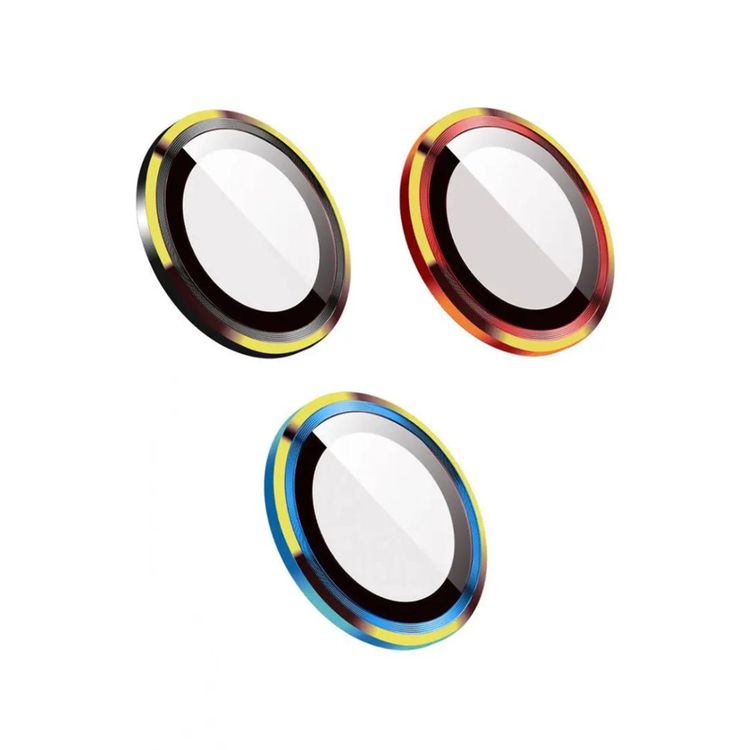 Green Lion 9H Mobile Camera Lens Guard Protector Compatible for iPhone 13 Pro / 13 Pro Max | Minimalist Dustproof iPhone Camera Lens - Red / Gold