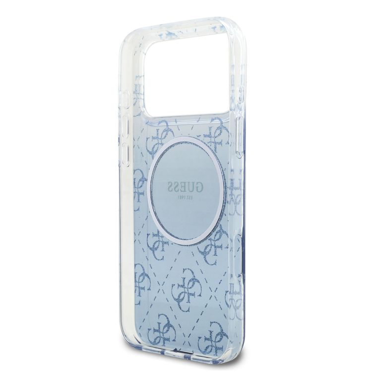 غطاء من الكريستال لجهاز آيفون 17 برو ماكس مع حماية مغناطيسية (MagSafe) و TPU بلمعان متدرج، حماية من السقوط، تصميم نحيف، قبضة مريحة، تغليف مستدام، تركيب سهل، تصميم خفيف الوزن - أزرق