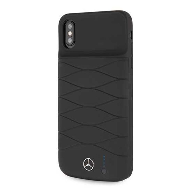 Mercedes-Benz Full Cover Power Case 4000mAh ( Rubber Finish ) for iPhone Xs Max - Black