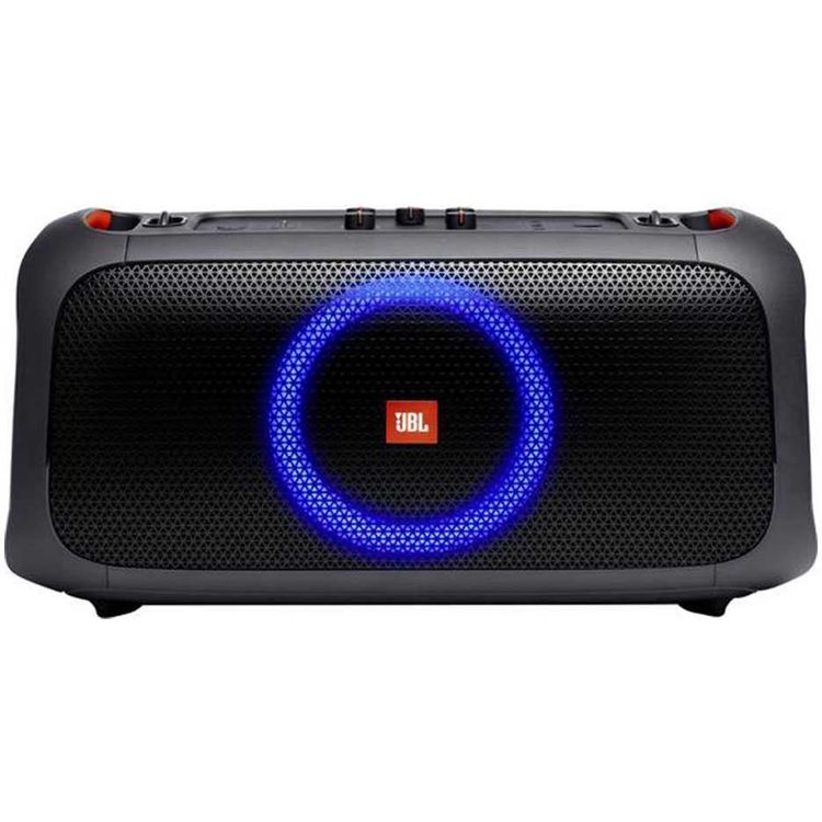 JBL Partybox On-The-GO Portable Party Bluetooth Speaker with Wireless Mic, IPX4 Splash Proof, Plug-n-Play Mic & Instrument Inputs, Bluetooth Streaming - Black