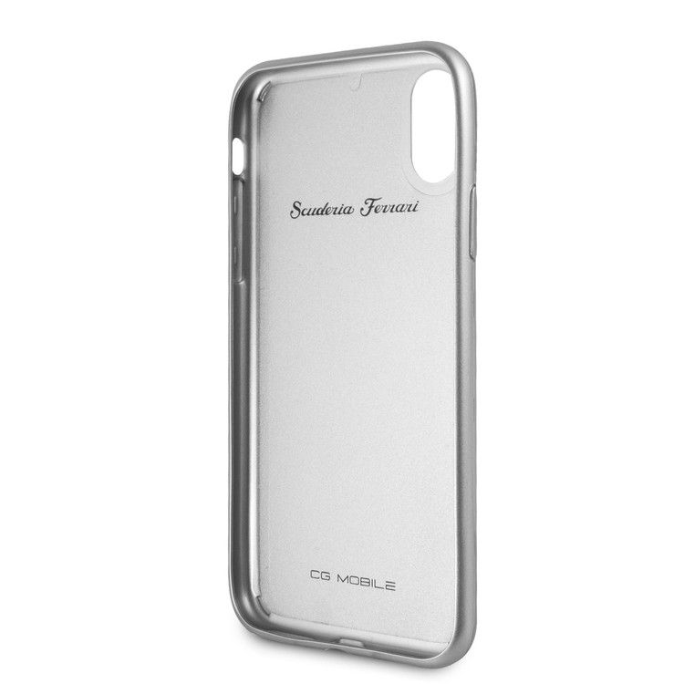 CG Mobile Ferrari Heritage Real Carbon Hard Case for iPhone X - Silver