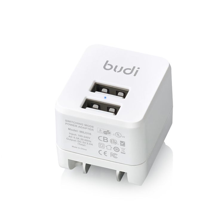 Budi Global Travel Charger 12W - White
