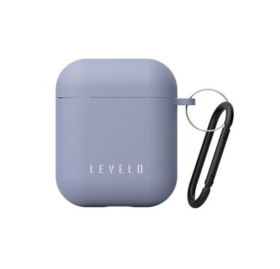Levelo Gorra Hybrid Silicone AirPods 1 & 2 Case with Metal Carabiner, Shockproof, Slim & Thin Design, Lightweight & Slim, Easy Snap-On - Blue