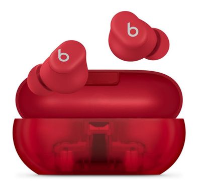 Beats Solo Buds True Wireless Earbuds, Built-in Microphone, USB-C Charging Interface, 18 Hours Battery Life - Transparent / Red