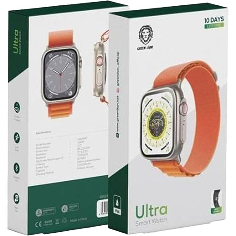 Green Lion Ultra Smart Watch with 10 Days Standby + An Extra Strap  - Orange