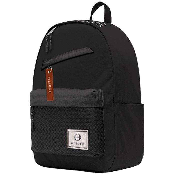 Habitu Polyester Backpack - Black