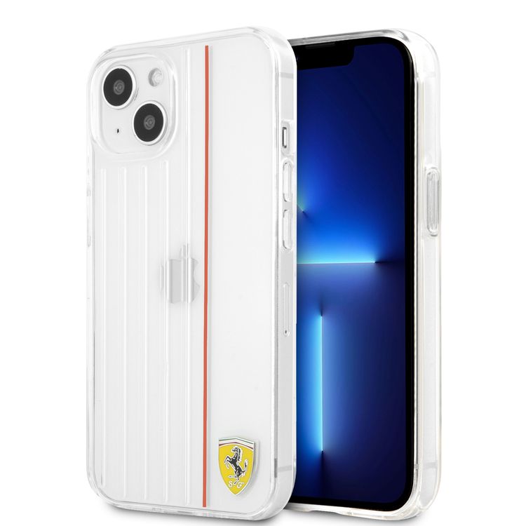 CG MOBILE Ferrari PC/TPU Hard Case with 3D Lines Contrasted Compatible for iPhone 13 Mini (5.4") Anti-Scratch, Easy Access to All Ports