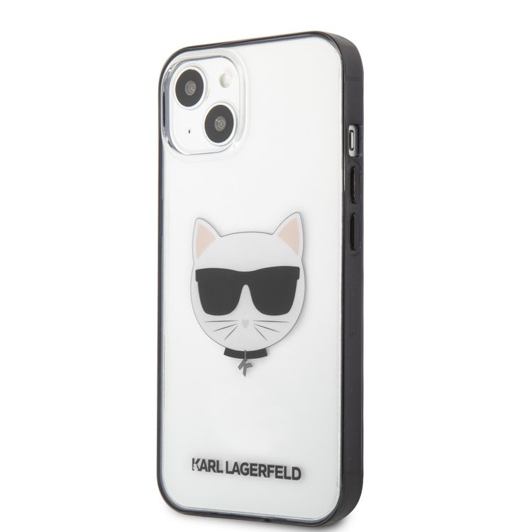 Karl Lagerfeld PC/TPU With Black Outline Choupette Case For iPhone 13 (6.1 ) - Transparent