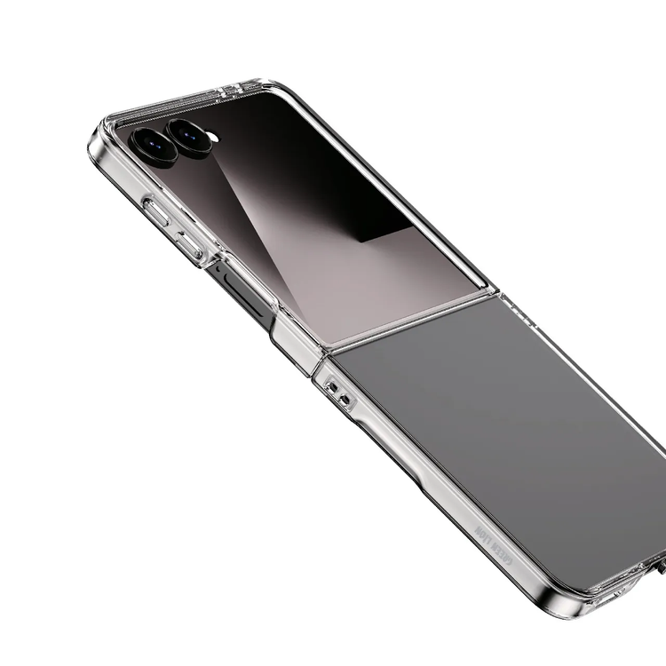 Green Lion Delgado PC Case for Z Flip 7 with Eco-Friendly Material, Anti Fingerprint, Daily Protection, HD Clarity - Clear