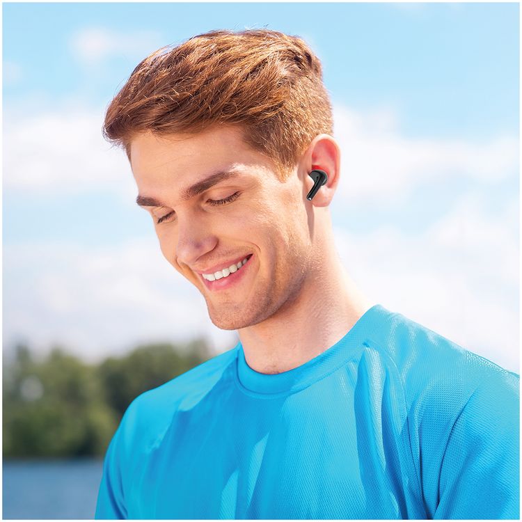 Green Lion True Wireless 4 G1 Earbuds with Touch Control, IPX4 Waterproof, Pop-Up Window, Comfortable to Wear, ENC, 25m Transmission Range - Black
