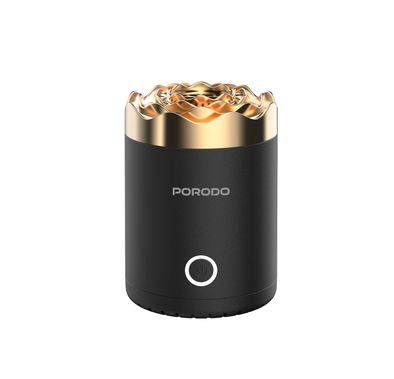 Porodo Rose Mini Incense Burner with 90 Seconds Auto-Off, 1800mAh Battery Capacity, Type-C Charging Port, ×15 Full Burning Session Working Time, About 2 Hours Charging Time, Whisper-Quiet Operation - Black