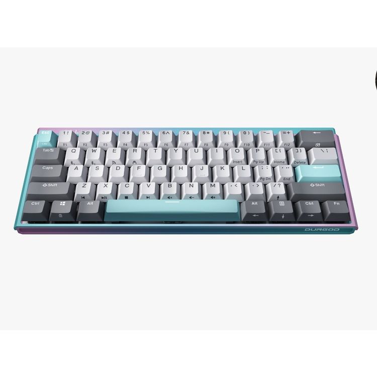 Durgod K330W Gateron Crystal لوحة المفاتيح الميكانيكية اللاسلكية Doubleshot PBT Profile (أحمر، بني) - أزرق / بنفسجي / رمادي