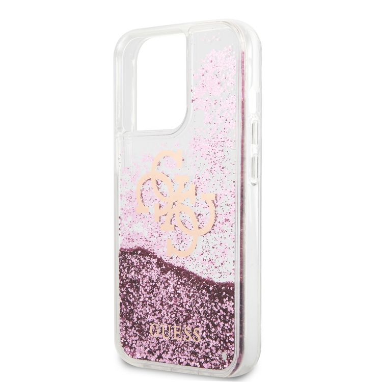 CG MOBILE Guess Liquid Glitter Case with 4G Electroplated Logo Compatible for iPhone 13 Pro Max (6.7") Anti-Scratch, Easy Access to All Ports, Shock Absorption