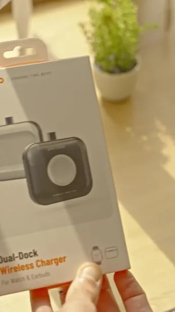 Porodo Dual-Dock Wireless Charger for Apple Watch & AirPods in UAE | Plug & Charge - Gray Color | (PD-WA2N1C-GY)