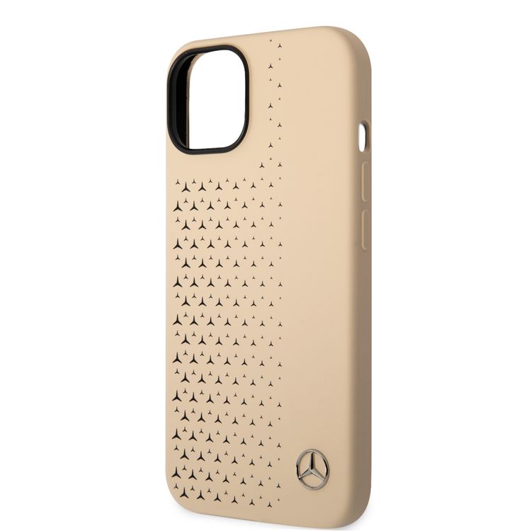 Mercedes-Benz Genuine Leather Case with Star Pattern iPhone 14 - Beige