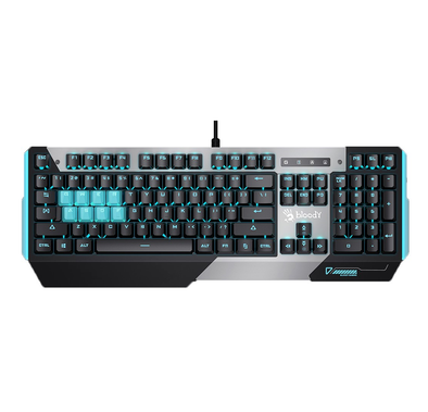 لوحة مفاتيح الألعاب بلودي B865 لايت سترايك: Zero-Lag ، أسرع بنسبة 25٪ ، LK Sound Creator ، تدفق مياه ذكي ، مفتاح ميكانيكي متين ، إضاءة خلفية زرقاء ثلجية ، - أزرق / أسود