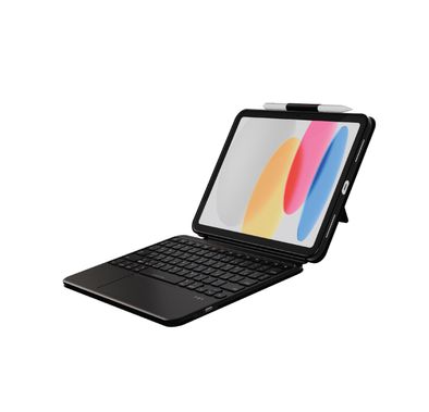 Levelo Aerolite Portable Handbag Keyboard Case with Responsive and Quiet Typing, Splash Resistance, Type-C Charging Port, Pen Holder Slot, Built-in Touch Pad & Kickstand, Ultra-Durable Keycaps, Extended Working Time, Bluetooth Version 5.4, 2 Hours Charging Time, TPU Material - Black