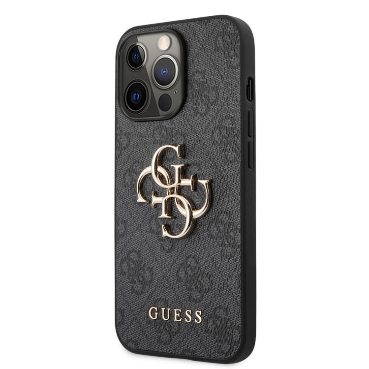 CG MOBILE Guess PU Leather 4G Big Metal Logo Compatible for iPhone 13 Pro Max (6.7") Anti-Scratch, Easy Access to All Ports, Shock Absorption & Drop Protection