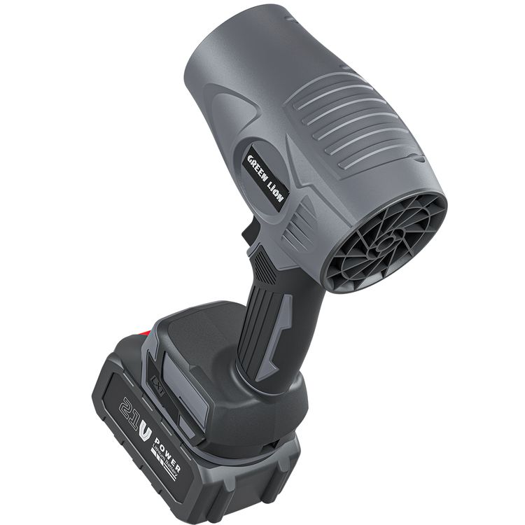 Green Lion Storm Jet Cordless Blower with 21V Detachable Battery, Brushless Motor & Super Strong Wind, 36,000 RPM Range, 1000W Power - Gray