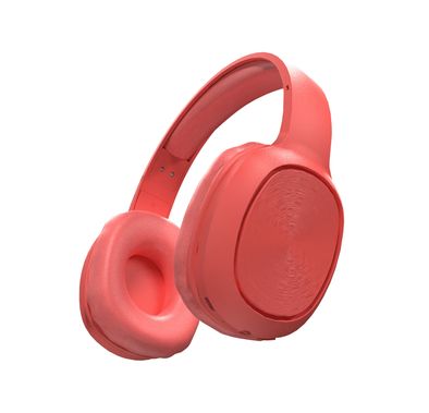 Porodo Soundtec Wireless Headphones with Noise Cancelling, Active Siri, Pure Bass, 2 Hours Charging Time, 12 Hours Playtime, 400mAh Battery Capacity - Red