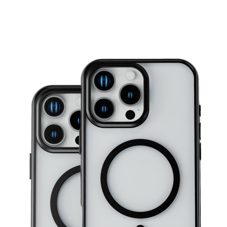 Levelo Elio PC Case with Camera Ring Stand for iPhone 16 Pro Max, Built-in Kickstand, MagSafe Compatible - Black 