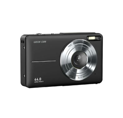 Green Lion Digital Camera with 1080P Video Resolution, Up to 2.5 Hours Working Time, 44MP Image Resolution, 2.4" Screen, 16x Zoom Level - Black