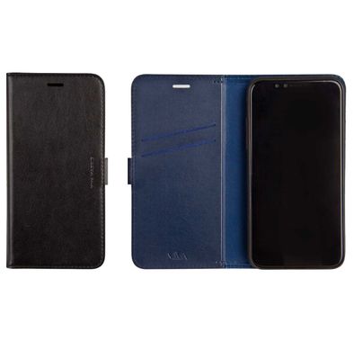 Viva Madrid Finura Cierre Synthetic Leather with TPU Folio Case & Multi-Card Slot Compatible for iPhone X - Integrated Video Stand - Anti-Shock - Drop Protection Cover - Black