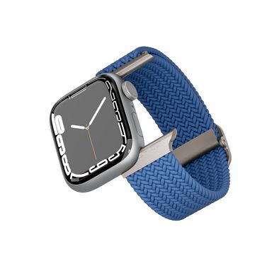 Levelo Crisben Watch Strap with Metal Buckle for Apple Watch 49/45mm, Water & Sweat Resistant, Compatible with SE, Series 8, 7, 6, 5 & 4, Adjustable & Stretchable Loop Band - Blue