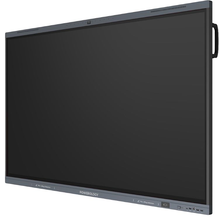 Powerology Dual Windows & Android Interactive Smartboard, 75" Screen Size, 16GB RAM, 256GB Storage, Bluetooth V5.0, Digital writing & Drawing, 500W Power, Wireless Screen Casting - Black