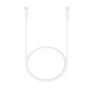 Samsung USB-C to USB-C, Super Fast Charging 2.0, Max 45W, Max 3A Current, Up to 480Mb/s Data Transfer Speed, 1.8m Cable Length - White