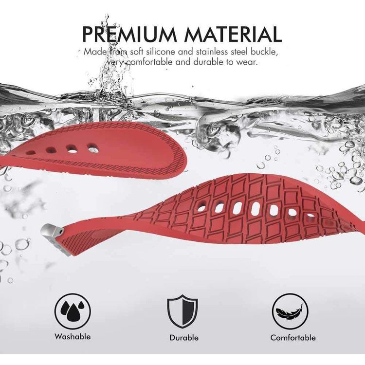 AhaStyle Tire Texture Premium Silicone Watch Band Compatible for Apple Watch 44mm, Premium Soft Silicone, Comfortable and Durable to Wear, Design with Groove Keep Arm Breathable