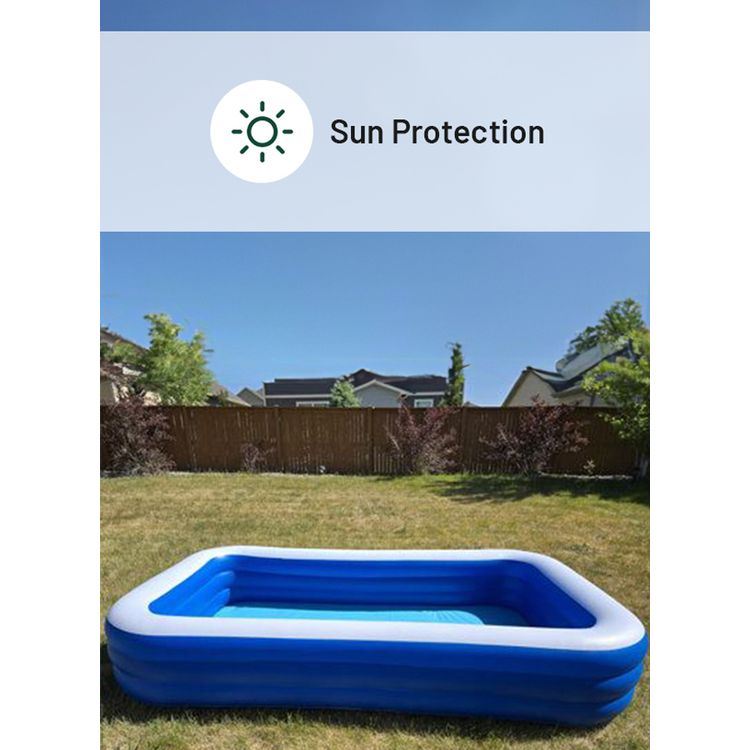 Green Lion Inflatable Swimming Pool with 1000L Water Capacity, Large, PVC, Fits 7-9 People, Suitable for 3+ Years Old, Sun Protection, Force Support, Odorless - Blue