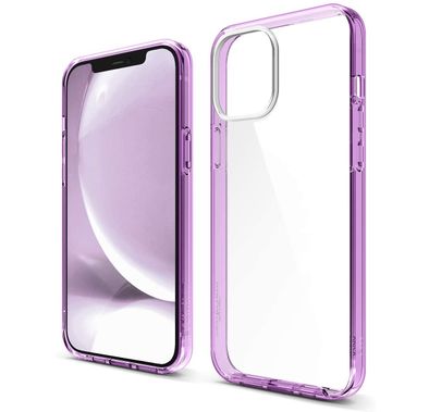 Elago Hybrid Case Compatible for iPhone 12 Pro Max (6.7"), Shock Absorbing Case Suitable Wireless Charging, Screen & Camera Protection - Lavender