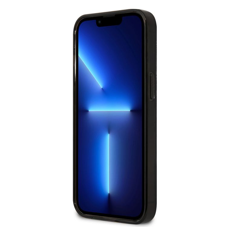 AMG Double Layer Carbon Pattern II Transparent Hard Case Compatible with iPhone 13 Pro 6.1" - Black