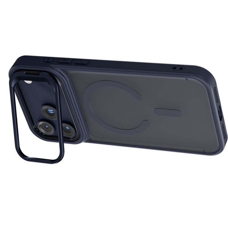 Solo Pro Camera Kickstand Case for iPhone 17 Pro with MagSafe Compatibility, TPU+PC  Material, Strong Magnets, Raised Camera Bezel, Shock-Resistant Bumper, Metal Camera Ring, Camera Ring Stand, Built-in Kickstand - Blue