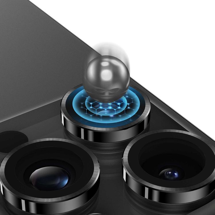 Green Lion Classic Camera Lens for iPhone 15 Pro/15 Pro Max, 9H Hardness, 360° Protection, Anti-Fingerprint & Anti-Reflective, Seamless Fit, Ultra Thin Design - Titanium