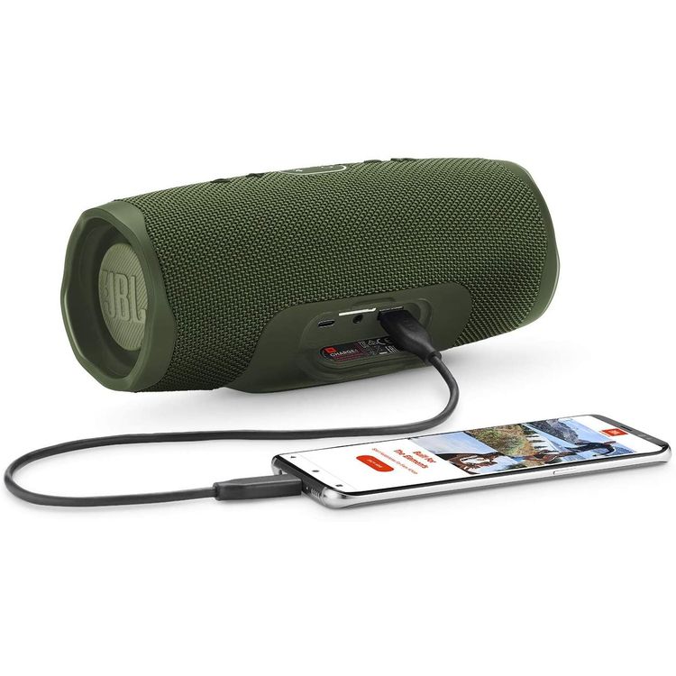 JBL Charge 4 Portable Wireless Bluetooth Speaker with Built-in Power Bank, 7500mAh Battery 20-hours Playtime, IP67 Waterproof & Dustproof Feature - Green