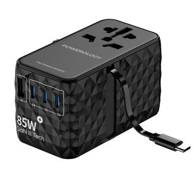 Powerology Universal Adapter 85W Super Charger with Type-...