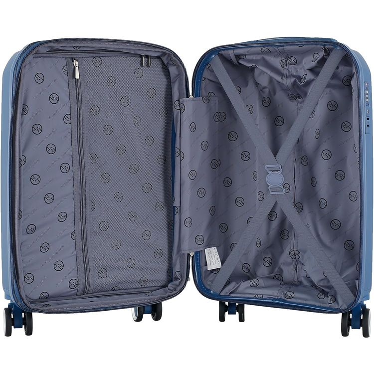 H.T Luggage Bag, Hard Case Polypropylene (PP) Material, Expandable, Telescopic Handle, Scratch Resistant, TSA Lock, Small Case Size - Teal