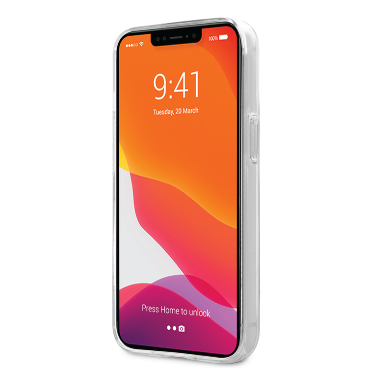 Mercedes-Benz PC/TPU Case with Silver Electroplated Middle Line iPhone 14 Pro Max Compatibility - Transparent