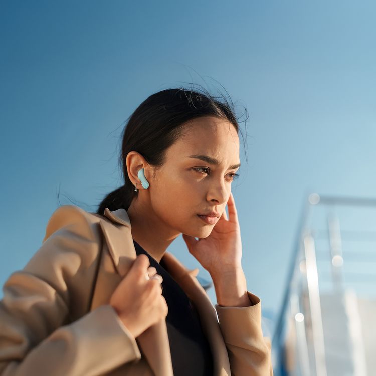 Green Lion Jenifer True Wireless Earbuds TWS, Touch Control, Voice Assistant, Breathing Lights, Clear Call Quality - Sky Blue