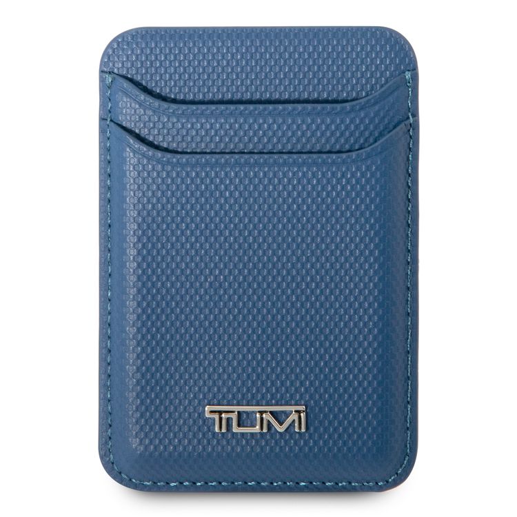 حامل بطاقات Tumi MagSafe بنمط منقوش باليستي - أزرق