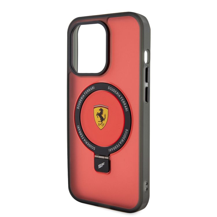 Ferrari iPhone 15 Pro Max For Magsafe Ring Stand Case - Red