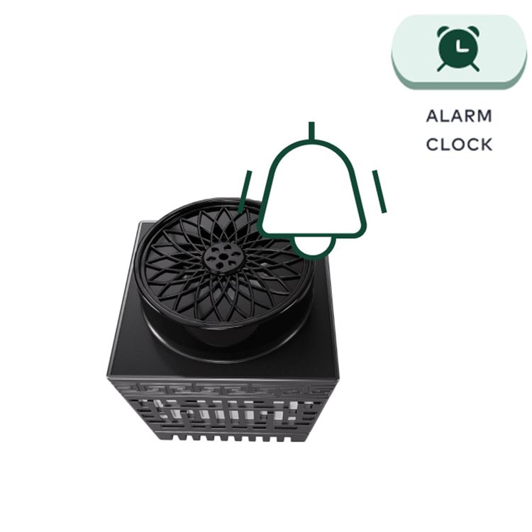 Green Lion Moon Bakhour Quran Speaker, 5 Hours Working Time, 2000mAh Battery, Bluetooth V5.1, 10m Transmission Range - Black