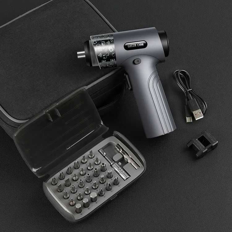 Green Lion 35-in-1 Electric Screwdriver Set with LED Light, 2500mAh Battery Capacity & 90 Days Standby, Type-C Input - Black 